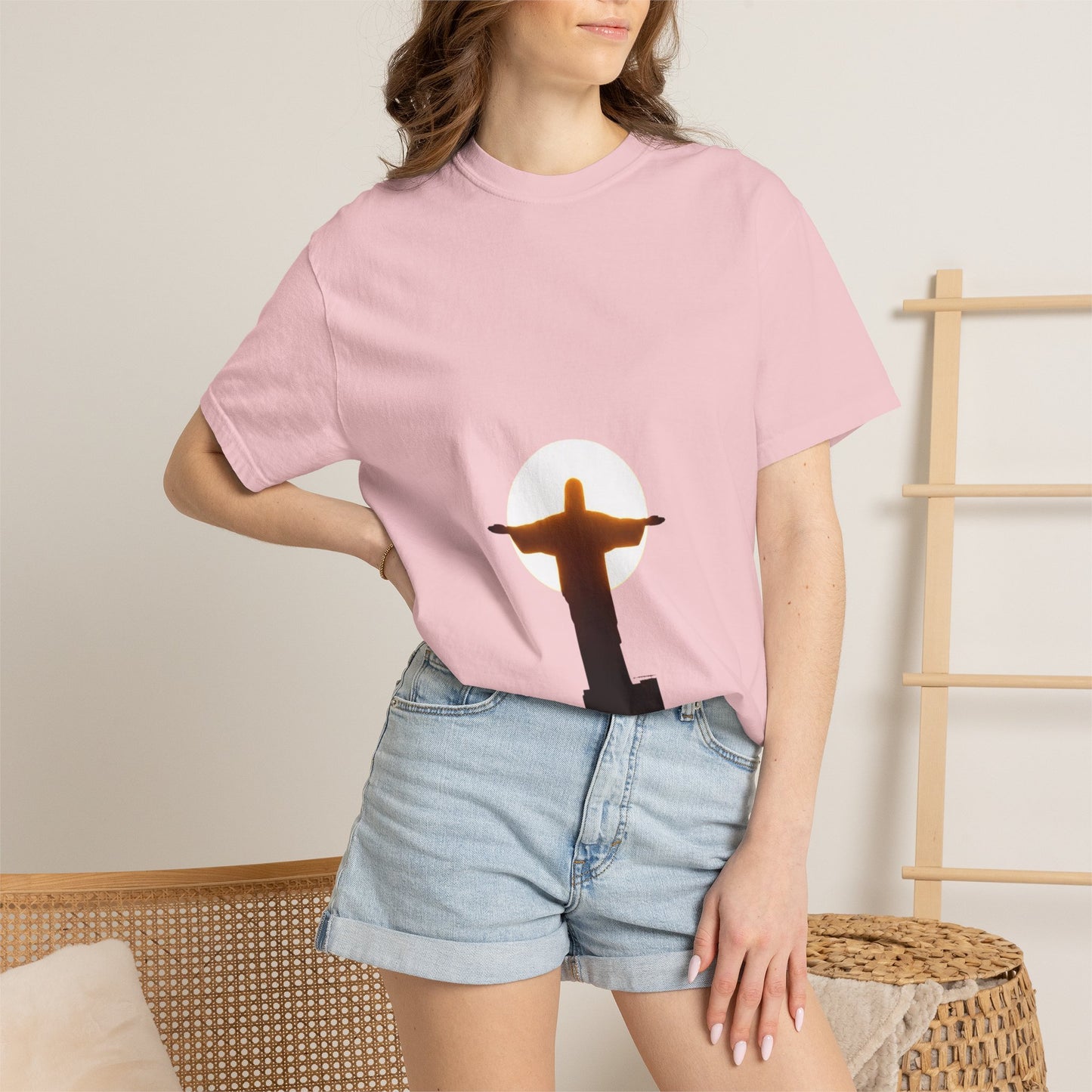 Copy of Rio Beach Scene T-Shirt | Christ the Redeemer Silhouette Tee