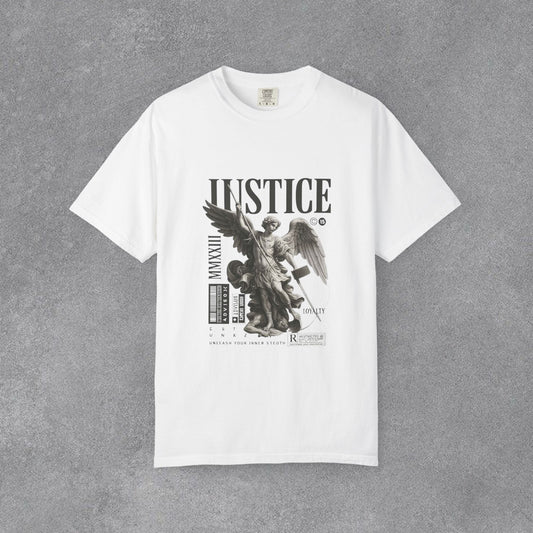 Copy of Justice Angel Illustration T-shirt | Dripping Crown Back Print