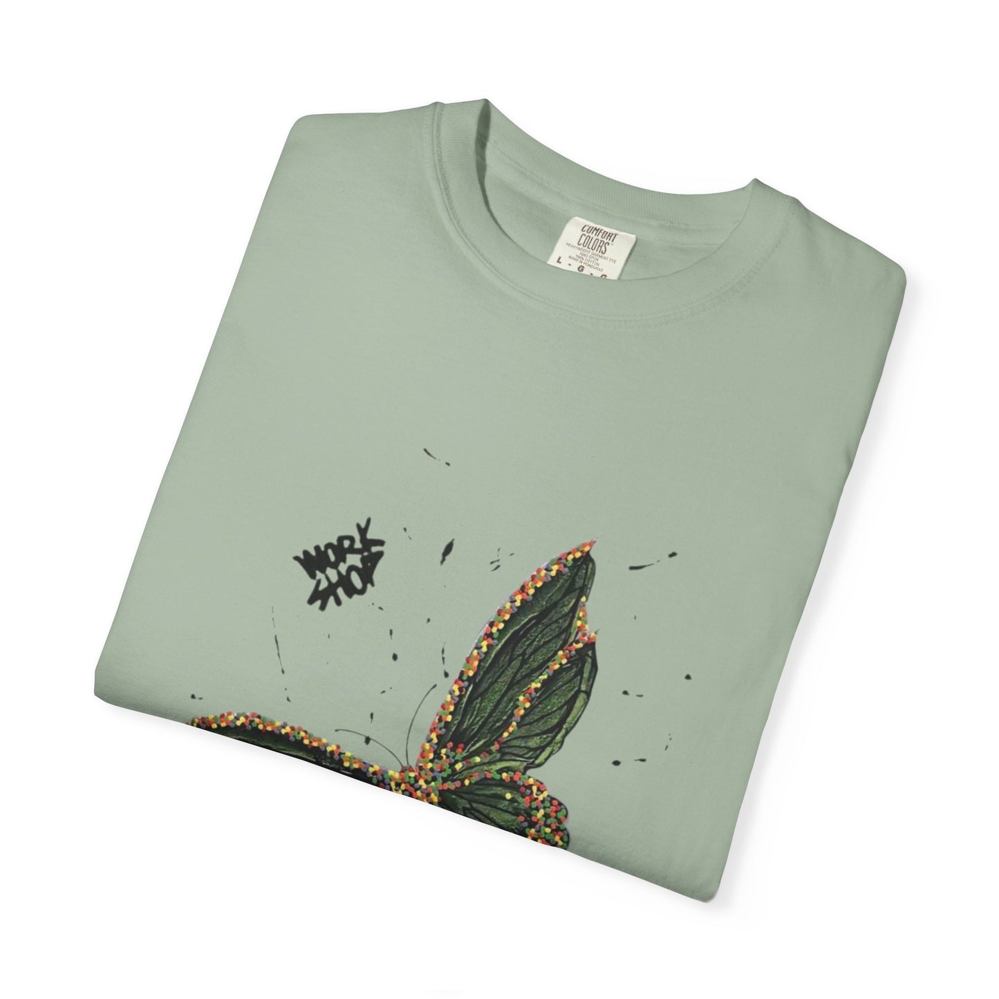 Butterfly Script Graphic T-Shirt – "About" Vintage Botanical Tee
