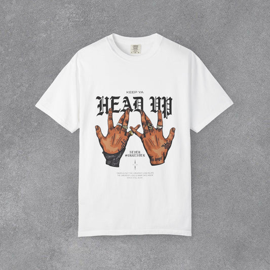 Copy of Head Up Hand Sign T-Shirt | Graffiti Bear Back Print, Streetwear Tee