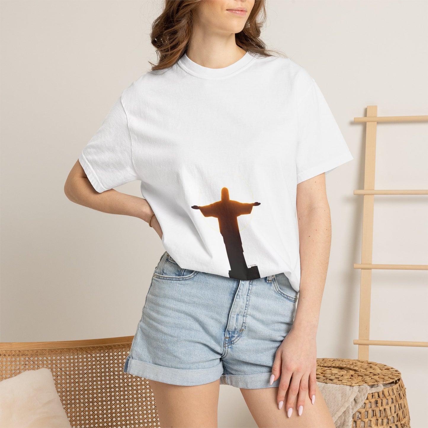 Copy of Rio Beach Scene T-Shirt | Christ the Redeemer Silhouette Tee