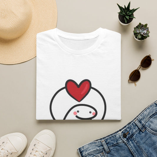 Copy of Stick Figure Holding Heart T-Shirt | Cute Heart Character Tee