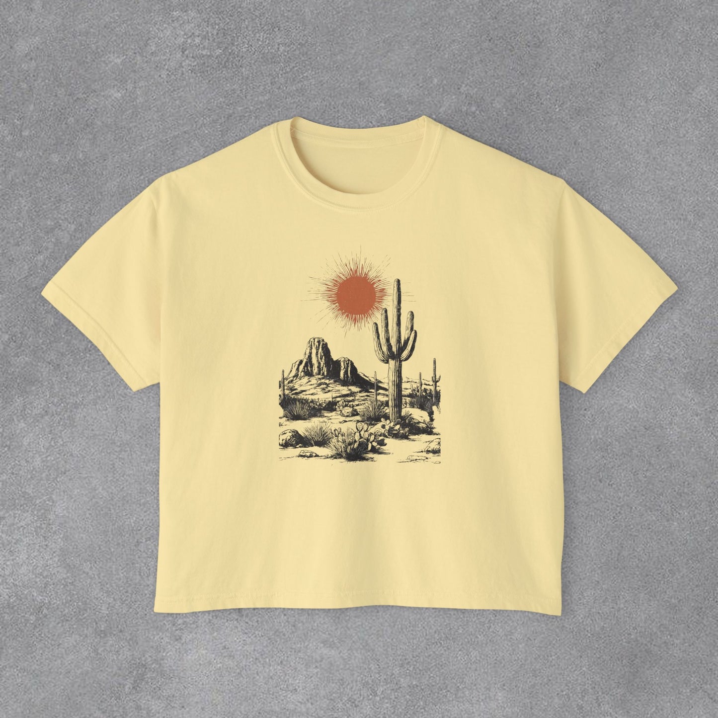 Copy of Desert Cactus Landscape Tee | Women's Boxy Tee