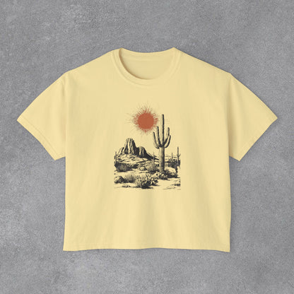 Copy of Desert Cactus Landscape Tee | Women's Boxy Tee