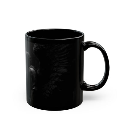 Copy of Angel Figures Black Mug | Moody Gothic Angel Artwork Ceramic Coffee Mug