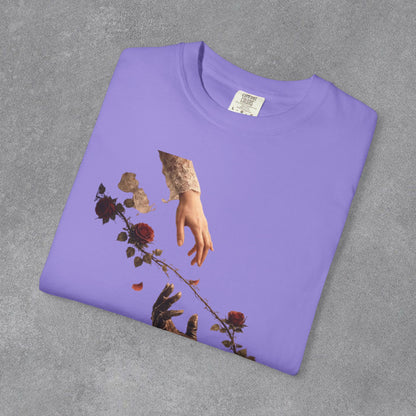 Copy of Hands Reaching with Rose Vine T-Shirt | Romantic Botanical Art