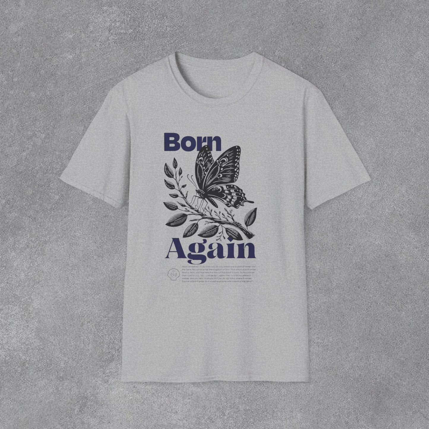 Copy of Born Again Butterfly T-Shirt | Monochrome Floral Illustration