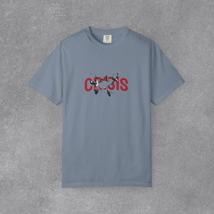 Copy of Vintage Comic Panel Graphic T-Shirt | Retro Crisis Text Tee | Garment Dyed Cotton Shirt | Streetwear Graphic Tee | Unisex Gift
