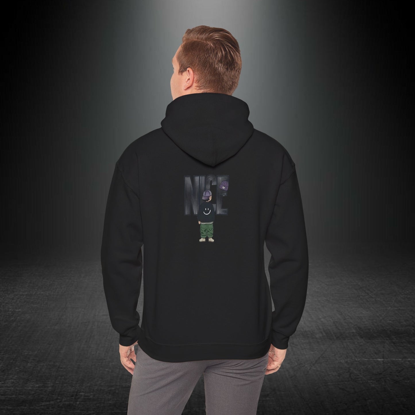NICE Yazılı Grafik Baskılı Erkek Kapüşonlu Sweatshirt