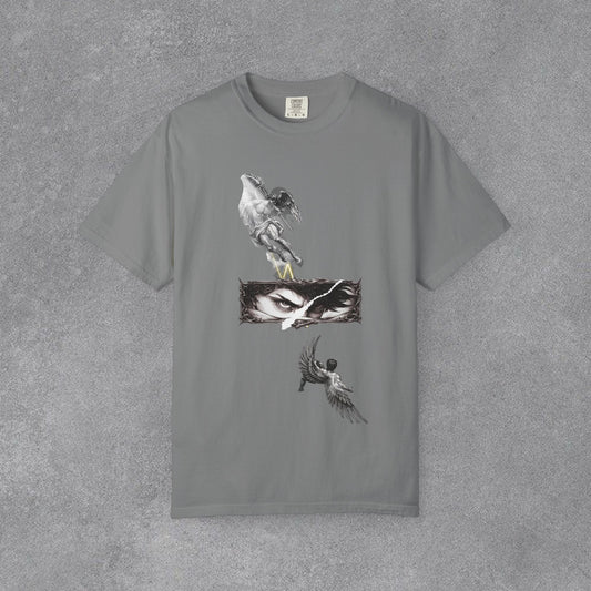Copy of Angel Wings and Eyes T-Shirt | Graphic Tee with Angel Sketches