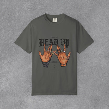 Copy of Head Up Hand Sign T-Shirt | Graffiti Bear Back Print, Streetwear Tee