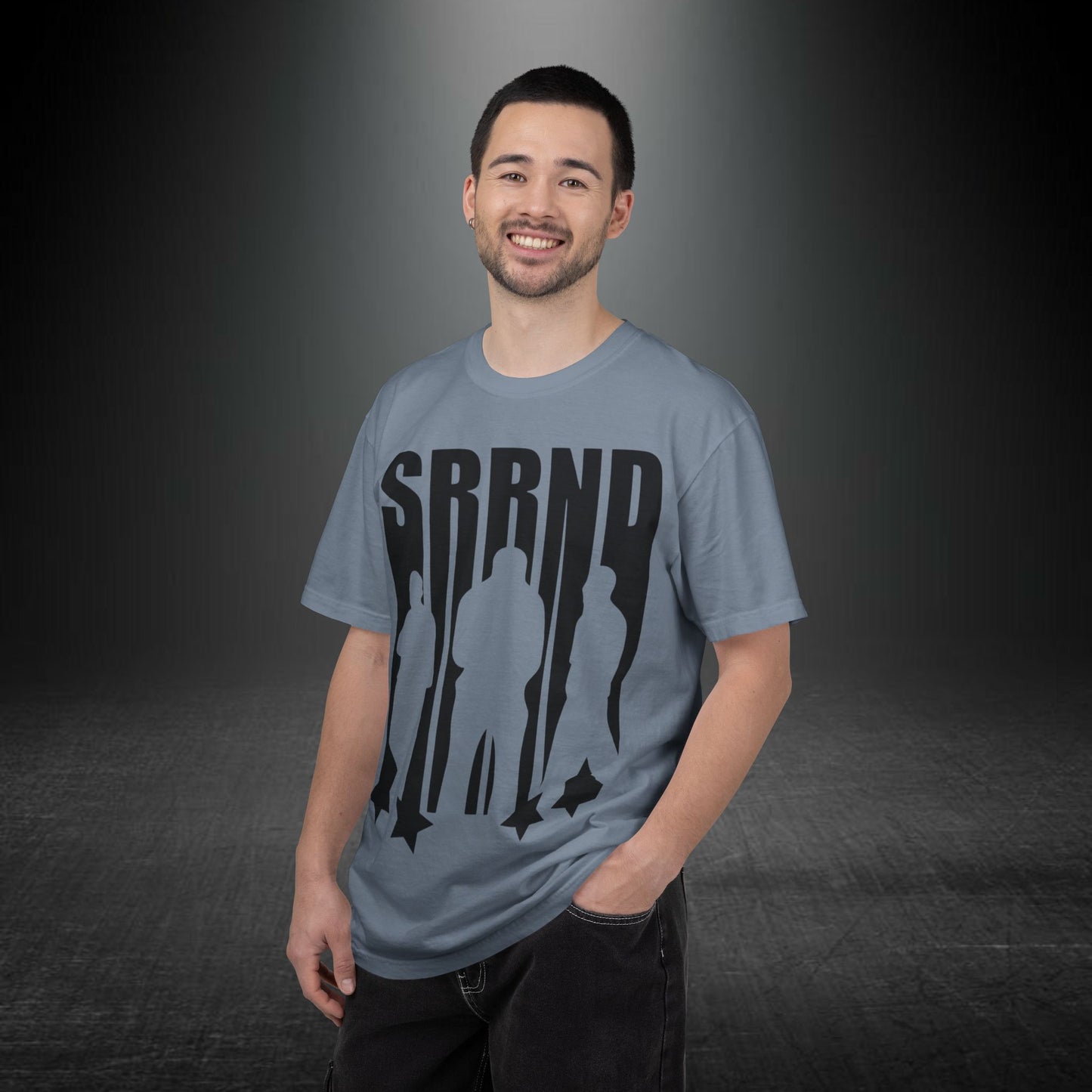 Copy of SRRND Silhouette Band Tee | Graphic T-Shirt with Blue Flame Back Design