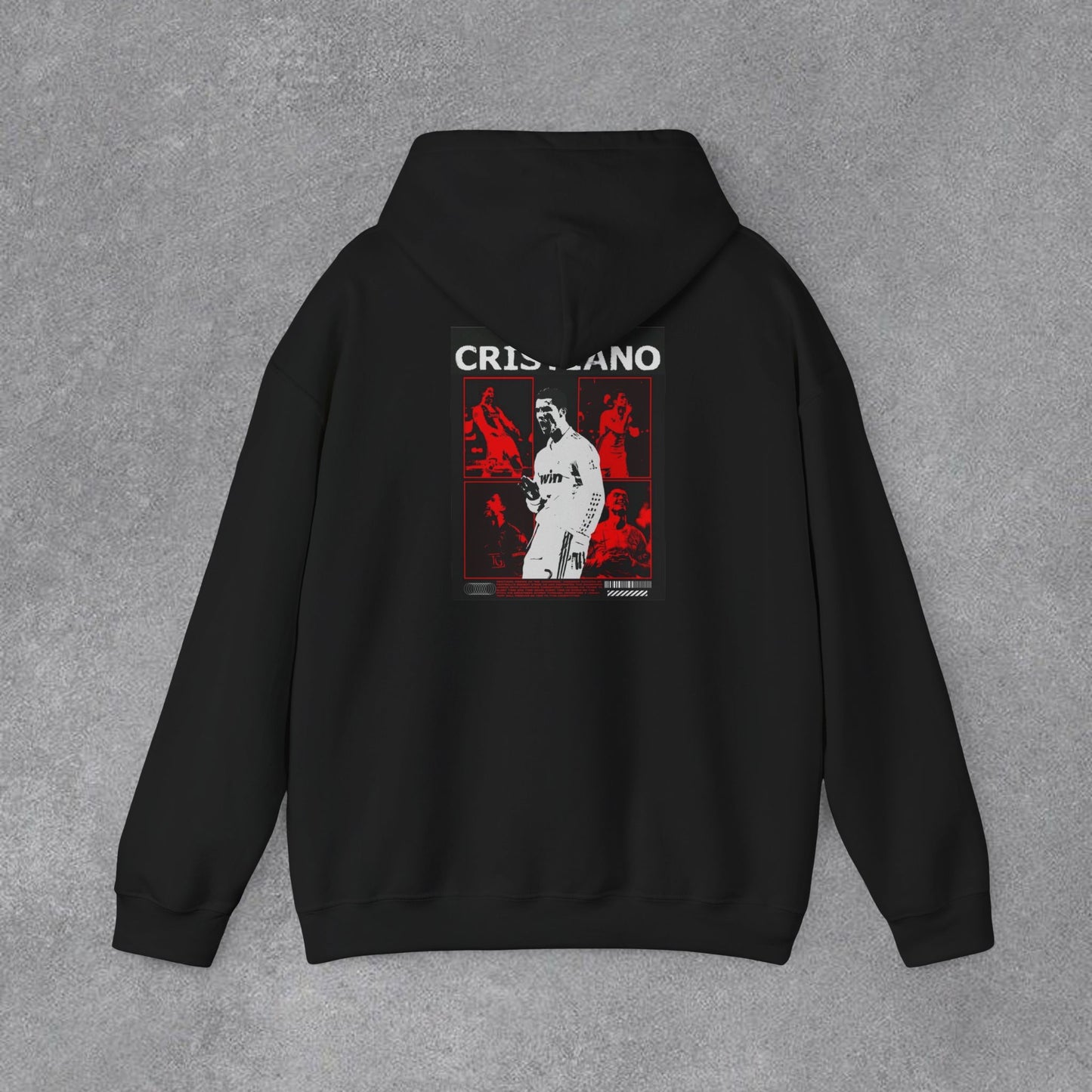 Cristiano Ronaldo Vintage Poster Baskılı Kapüşonlu Sweatshirt