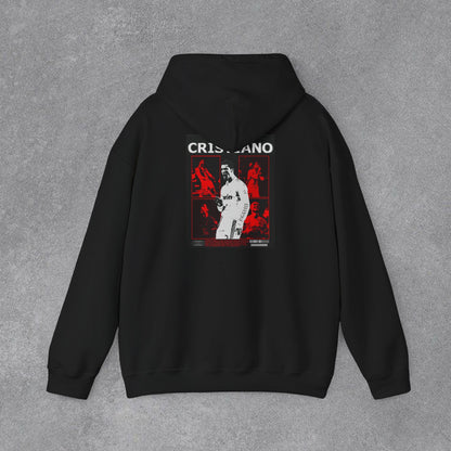 Cristiano Ronaldo Vintage Poster Baskılı Kapüşonlu Sweatshirt