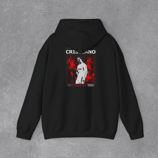 Cristiano Ronaldo Vintage Poster Baskılı Kapüşonlu Sweatshirt