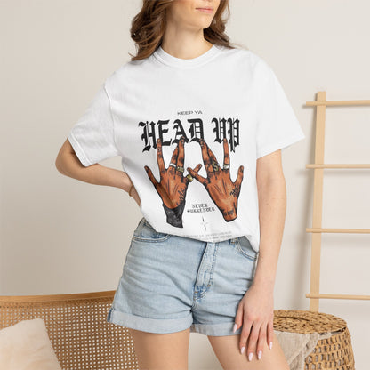 Copy of Head Up Hand Sign T-Shirt | Graffiti Bear Back Print, Streetwear Tee