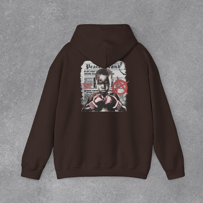 Boks Figürlü Streetwear Erkek Hoodie – Grafik Tasarım Sweatshirt