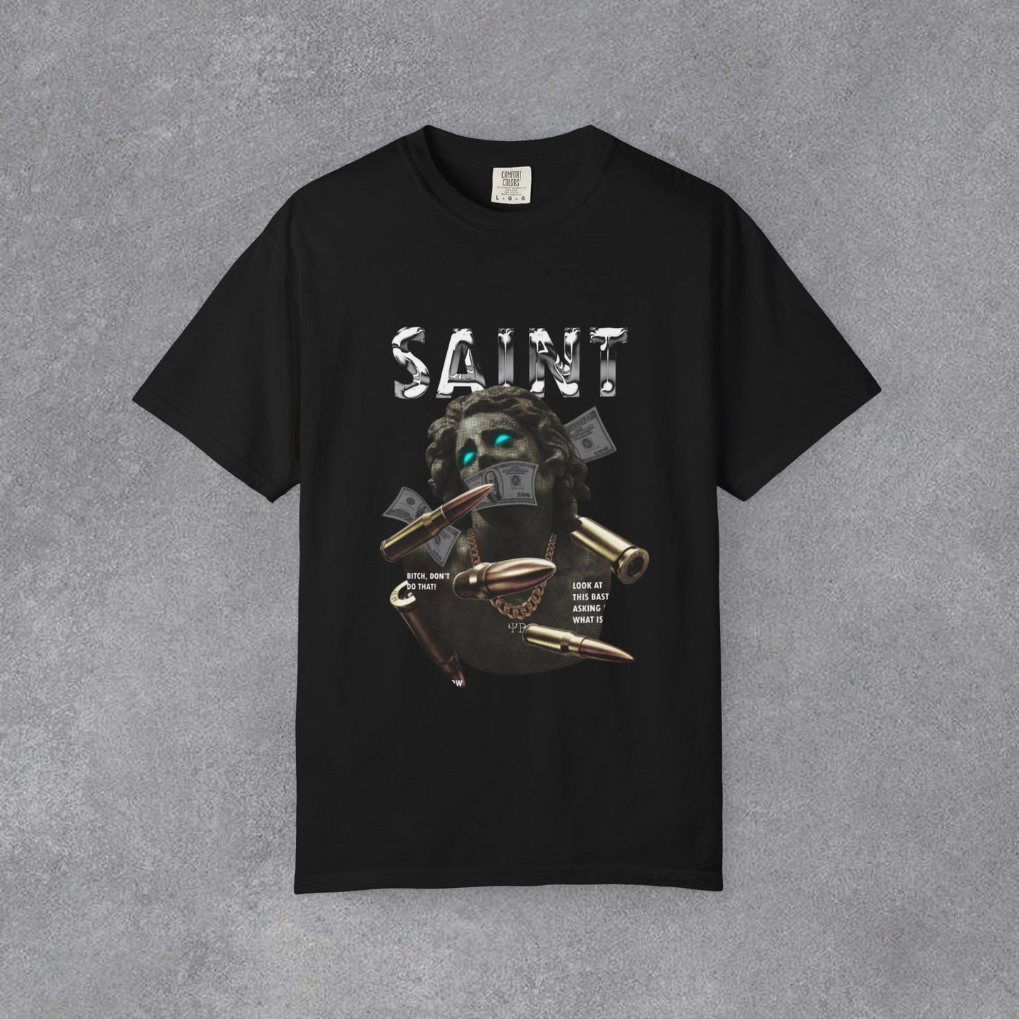Copy of Skull Graphic T-Shirt | Gothic Tattoo Streetwear Tee | Vintage Washed Cotton Shirt | Shark Back Print | Unisex Graphic Tee