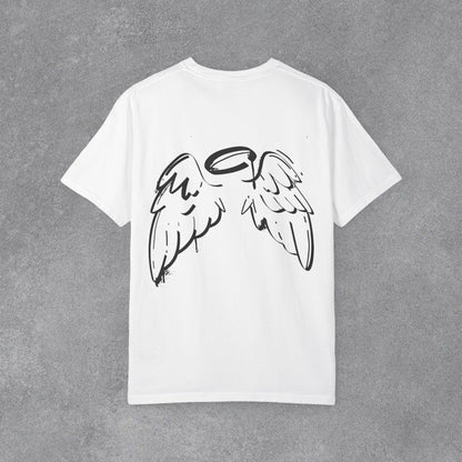 Copy of Angel Wings and Eyes T-Shirt | Graphic Tee with Angel Sketches