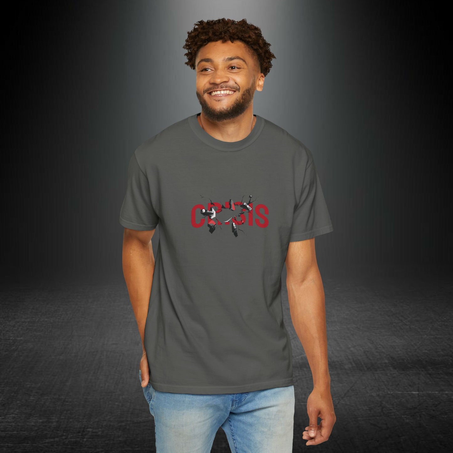 Copy of Vintage Comic Panel Graphic T-Shirt | Retro Crisis Text Tee | Garment Dyed Cotton Shirt | Streetwear Graphic Tee | Unisex Gift