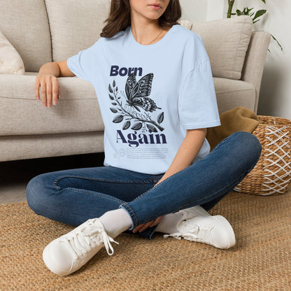 Copy of Born Again Butterfly T-Shirt | Monochrome Floral Illustration