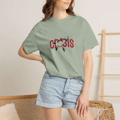 Copy of Vintage Comic Panel Graphic T-Shirt | Retro Crisis Text Tee | Garment Dyed Cotton Shirt | Streetwear Graphic Tee | Unisex Gift