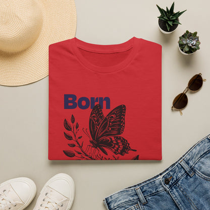 Copy of Born Again Butterfly T-Shirt | Monochrome Floral Illustration