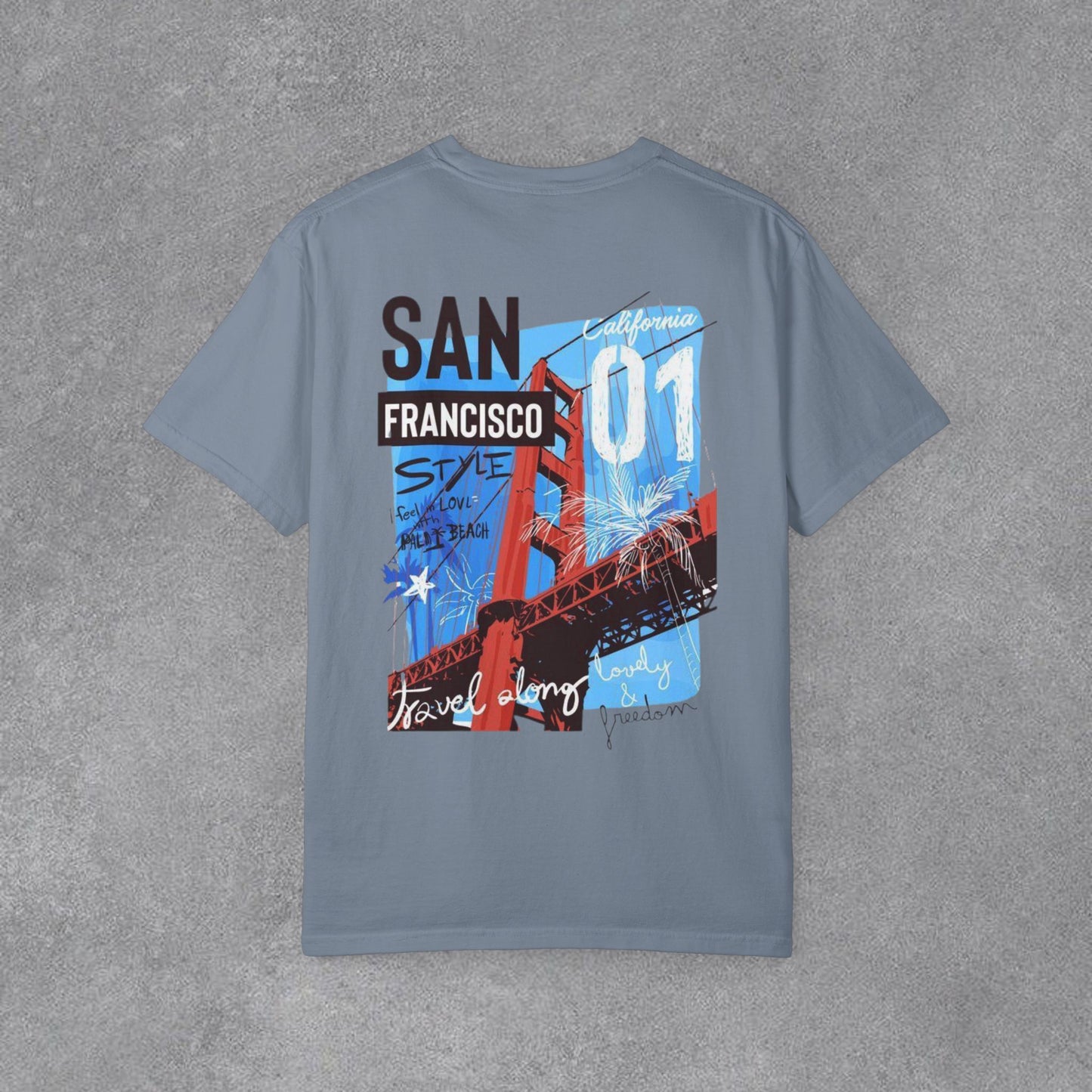 Copy of San Francisco Golden Gate Graphic T-shirt | Back Print Bridge Artwork