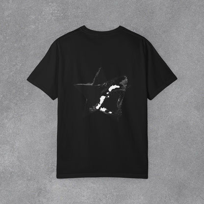Copy of Skull Graphic T-Shirt | Gothic Tattoo Streetwear Tee | Vintage Washed Cotton Shirt | Shark Back Print | Unisex Graphic Tee