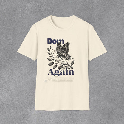 Copy of Born Again Butterfly T-Shirt | Monochrome Floral Illustration
