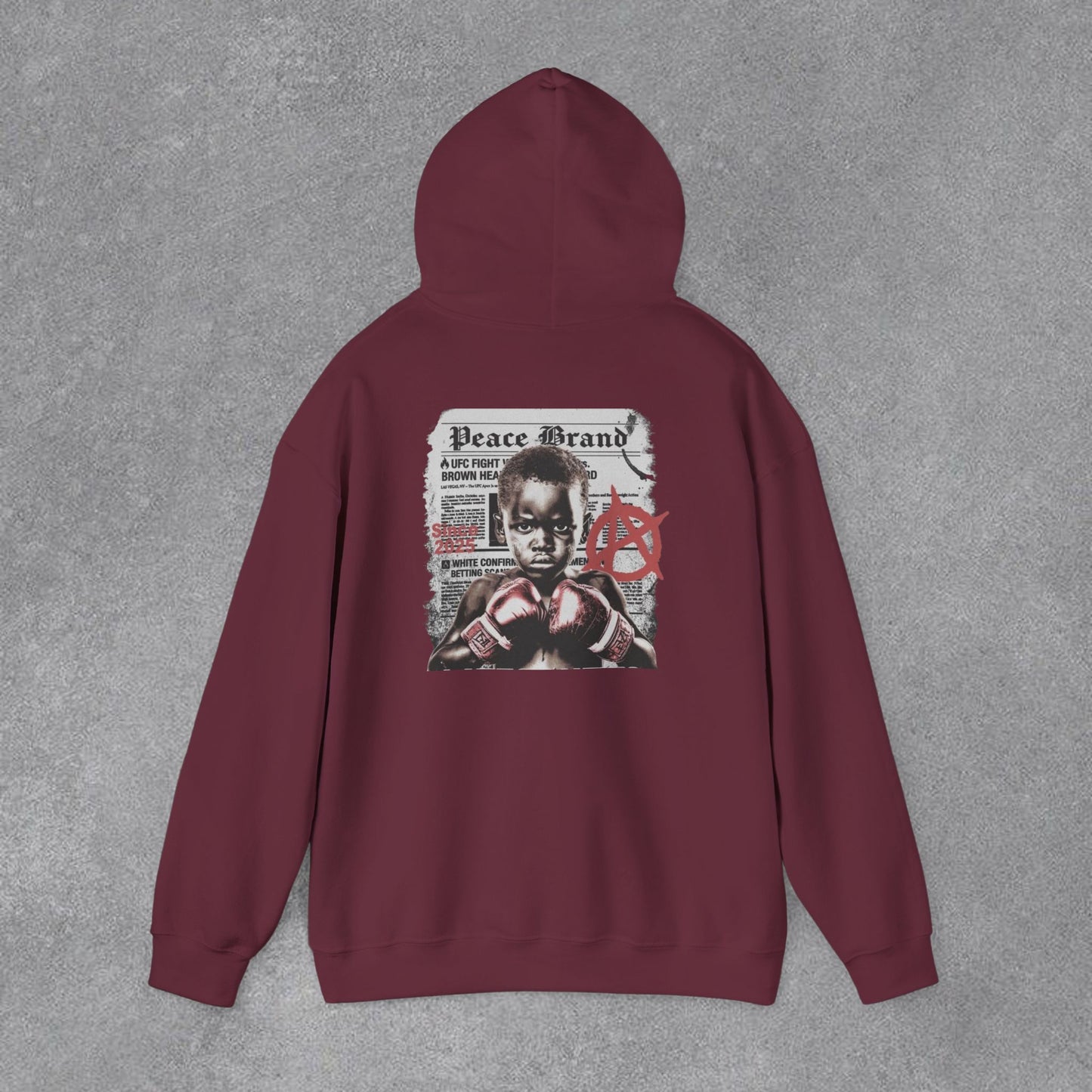 Boks Figürlü Streetwear Erkek Hoodie – Grafik Tasarım Sweatshirt