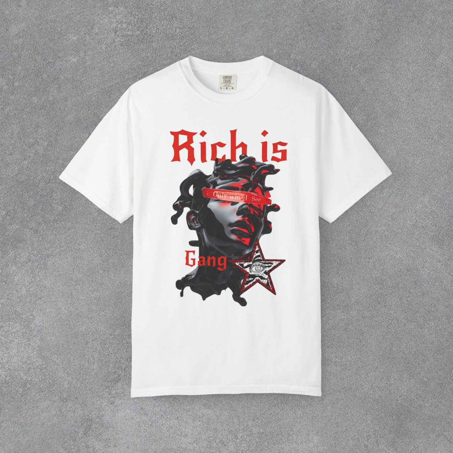 Copy of Medusa Graphic T-Shirt | Gothic Streetwear Tee | Praying Hands Graphic Shirt | Vintage Tattoo Style Tee | Unisex Garment Dyed Shirt