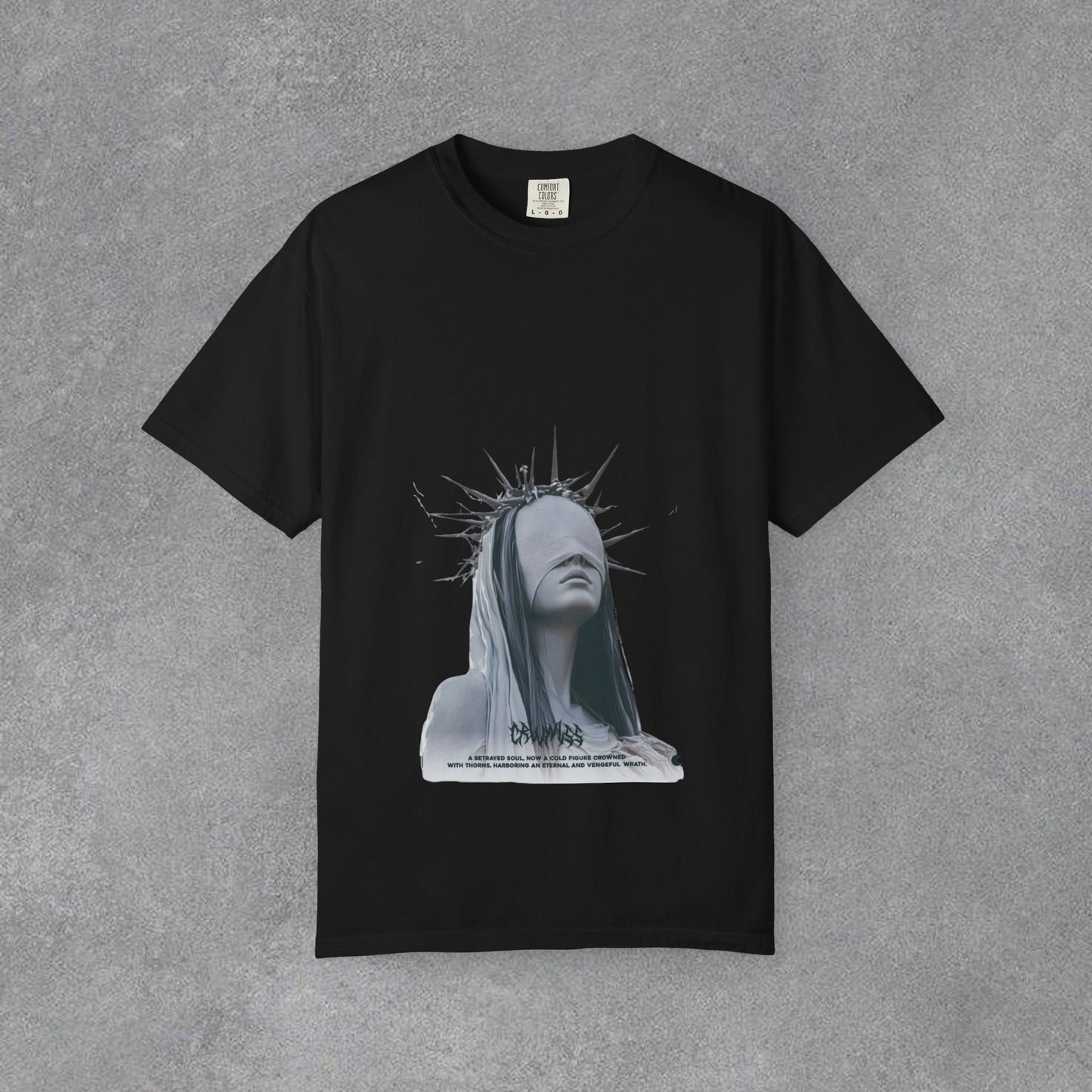 Copy of Blindfolded Statue Crown t-shirt | Surreal Portrait Tee, Monochrome Art