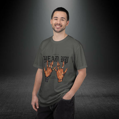 Copy of Head Up Hand Sign T-Shirt | Graffiti Bear Back Print, Streetwear Tee
