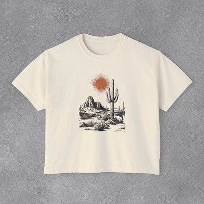 Copy of Desert Cactus Landscape Tee | Women's Boxy Tee