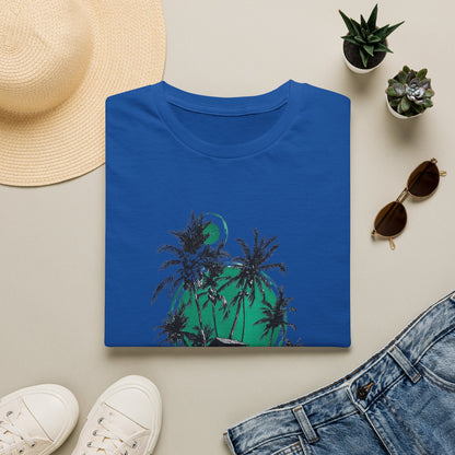 Copy of Tropical Palm Island T-Shirt | Palm Trees, Moonlit Beach, Surf Shack