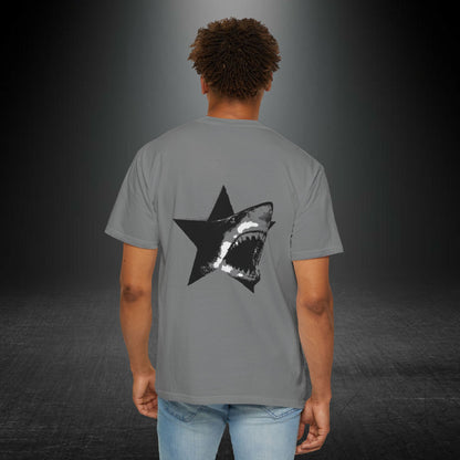 Copy of Skull Graphic T-Shirt | Gothic Tattoo Streetwear Tee | Vintage Washed Cotton Shirt | Shark Back Print | Unisex Graphic Tee