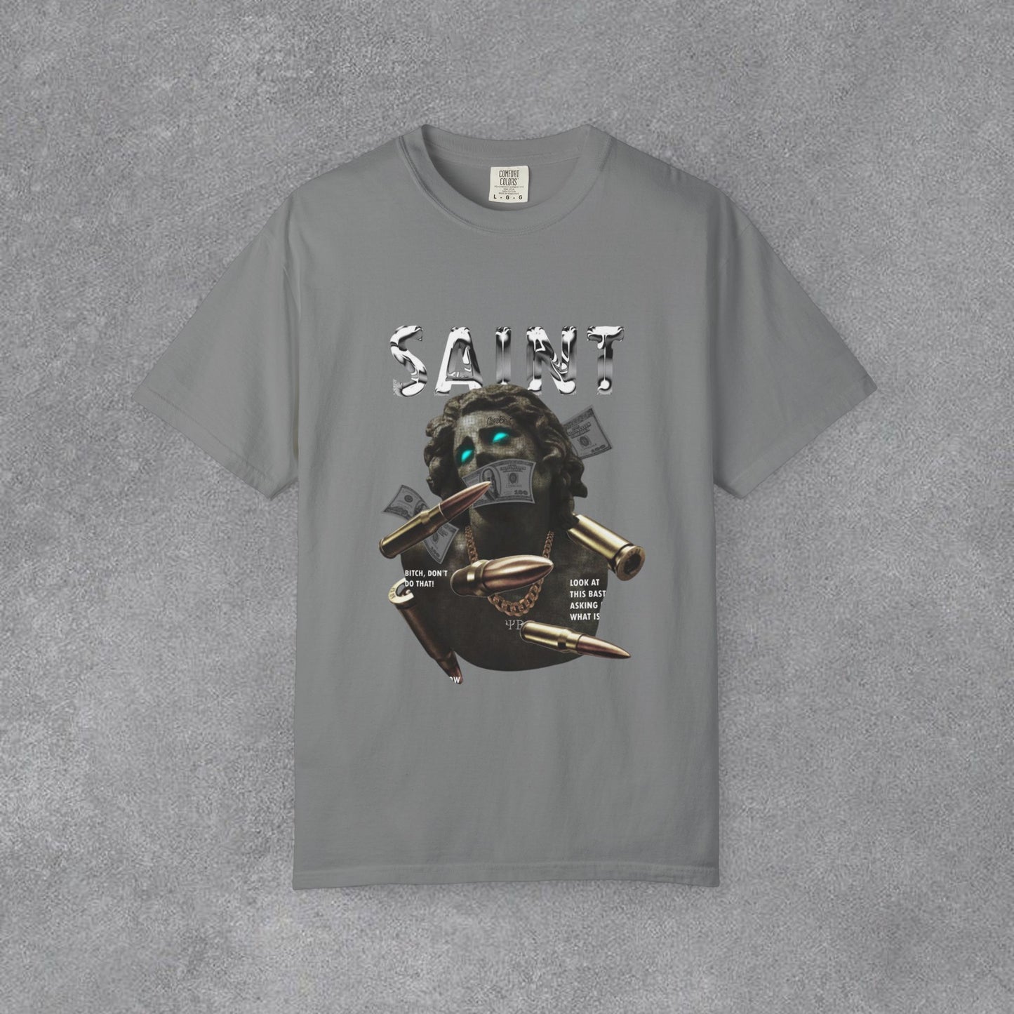 Copy of Skull Graphic T-Shirt | Gothic Tattoo Streetwear Tee | Vintage Washed Cotton Shirt | Shark Back Print | Unisex Graphic Tee
