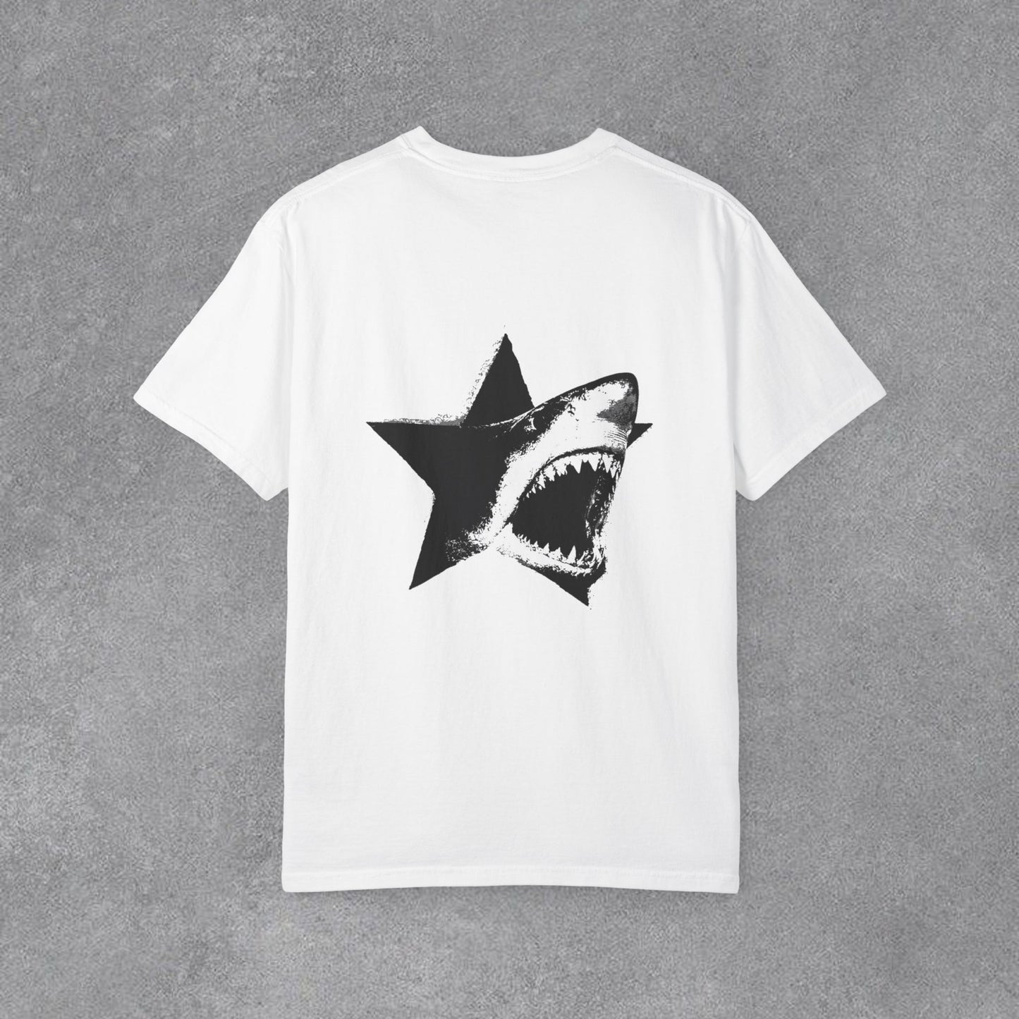 Copy of Skull Graphic T-Shirt | Gothic Tattoo Streetwear Tee | Vintage Washed Cotton Shirt | Shark Back Print | Unisex Graphic Tee