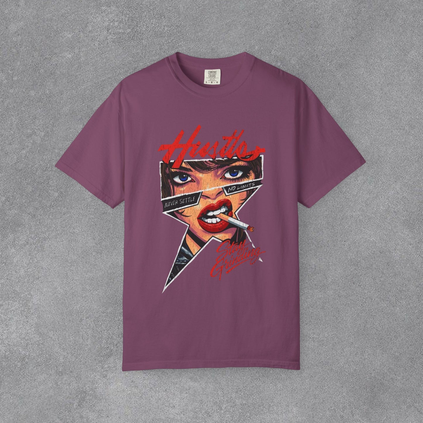Copy of Lightning Face Graphic T-Shirt | Retro Pinup Eye Tee | Vintage Streetwear Shirt | Garment Dyed Cotton Tee | Unisex Graphic Shirt
