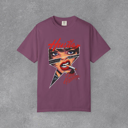 Copy of Lightning Face Graphic T-Shirt | Retro Pinup Eye Tee | Vintage Streetwear Shirt | Garment Dyed Cotton Tee | Unisex Graphic Shirt