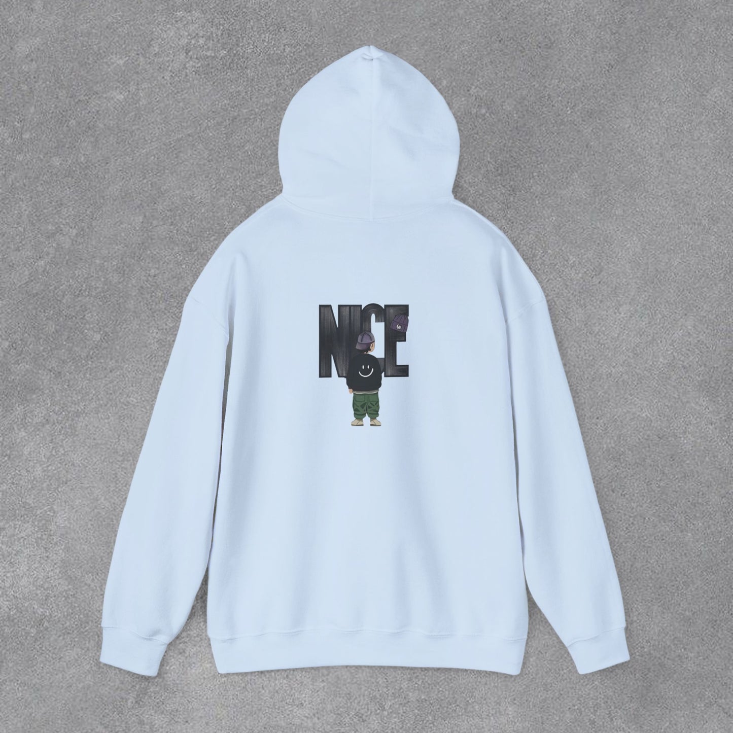 NICE Yazılı Grafik Baskılı Erkek Kapüşonlu Sweatshirt