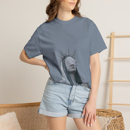 Copy of Blindfolded Statue Crown t-shirt | Surreal Portrait Tee, Monochrome Art