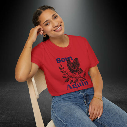 Copy of Born Again Butterfly T-Shirt | Monochrome Floral Illustration