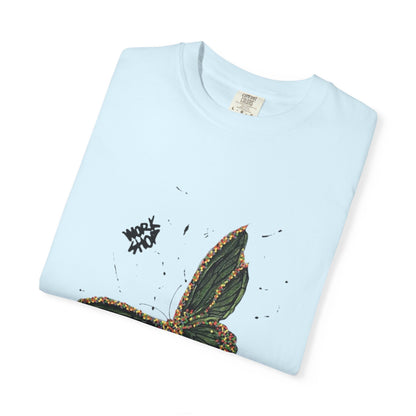 Butterfly Script Graphic T-Shirt – "About" Vintage Botanical Tee