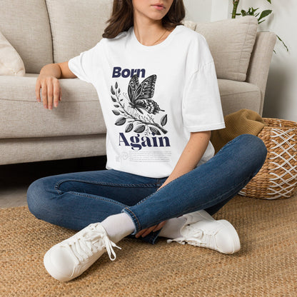 Copy of Born Again Butterfly T-Shirt | Monochrome Floral Illustration