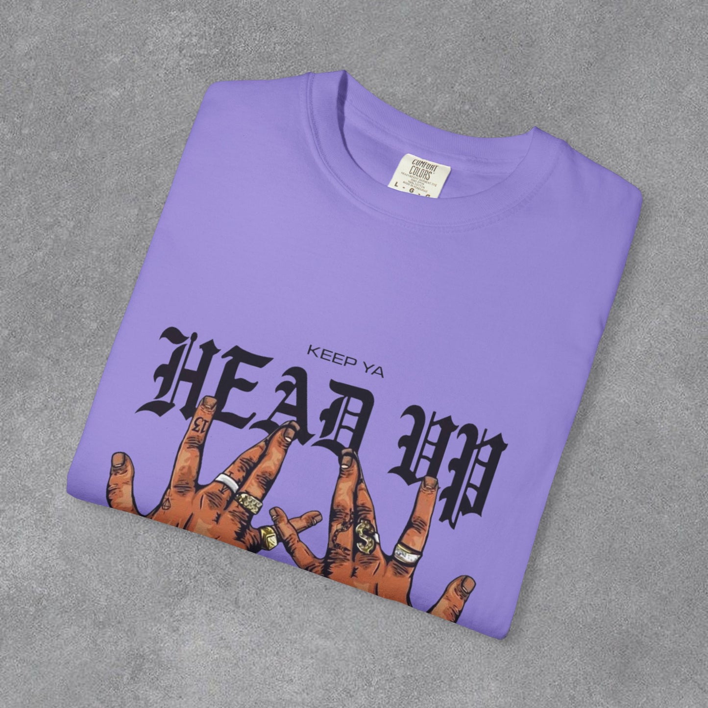 Copy of Head Up Hand Sign T-Shirt | Graffiti Bear Back Print, Streetwear Tee