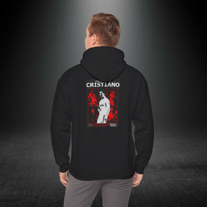 Cristiano Ronaldo Vintage Poster Baskılı Kapüşonlu Sweatshirt