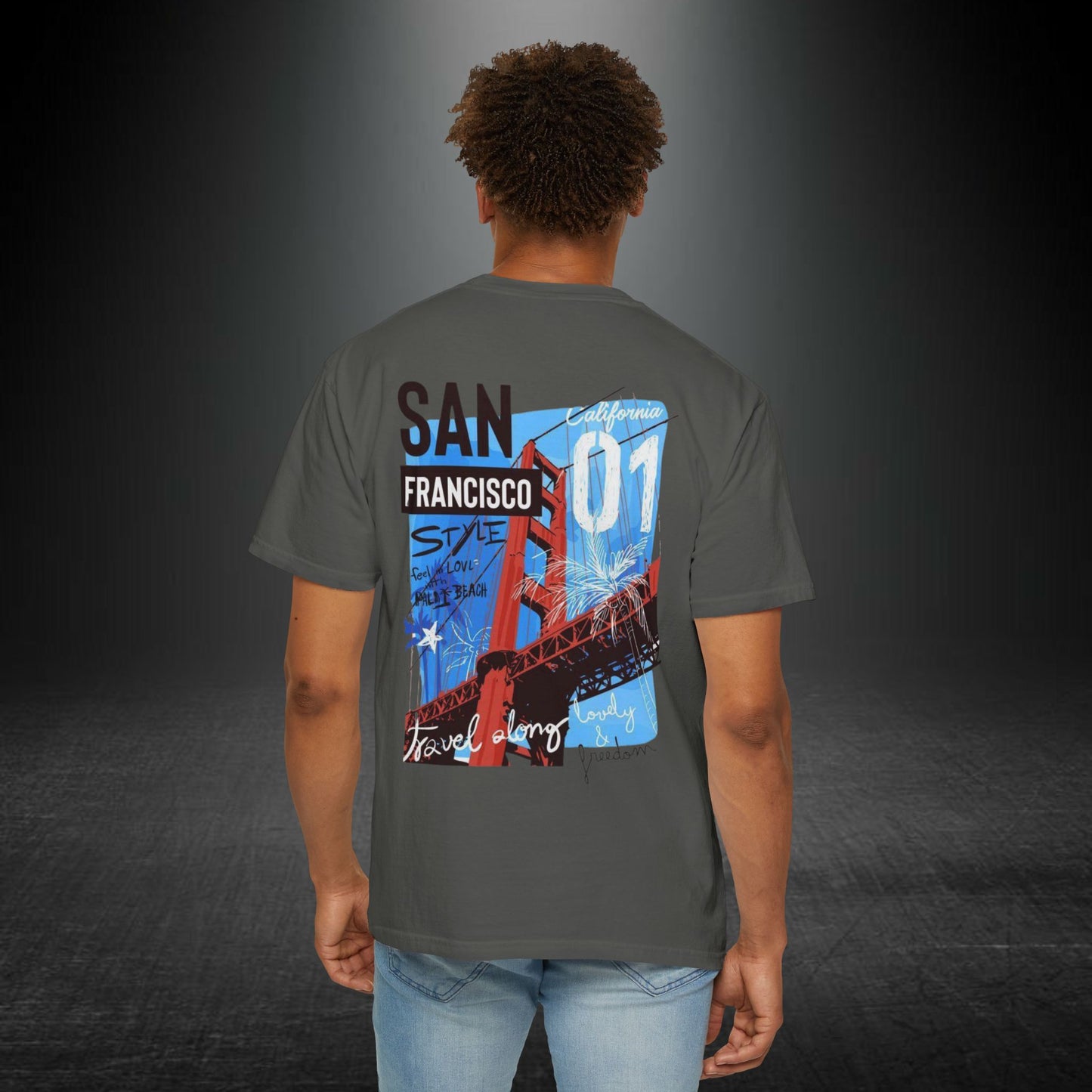 Copy of San Francisco Golden Gate Graphic T-shirt | Back Print Bridge Artwork