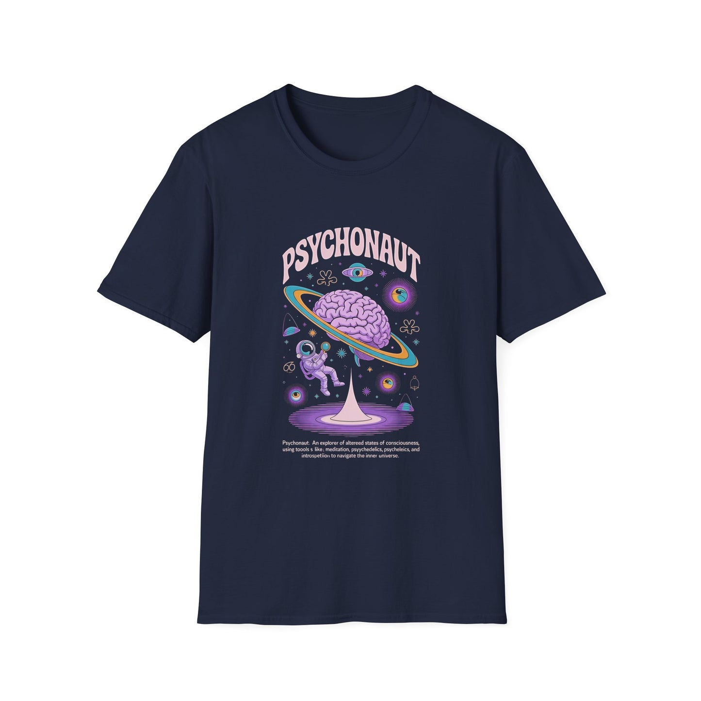 Copy of Psychonaut Brain Planet T-Shirt | Psychedelic Space Graphic Tee | Cosmic Astronaut Retro Vintage Unisex Shirt